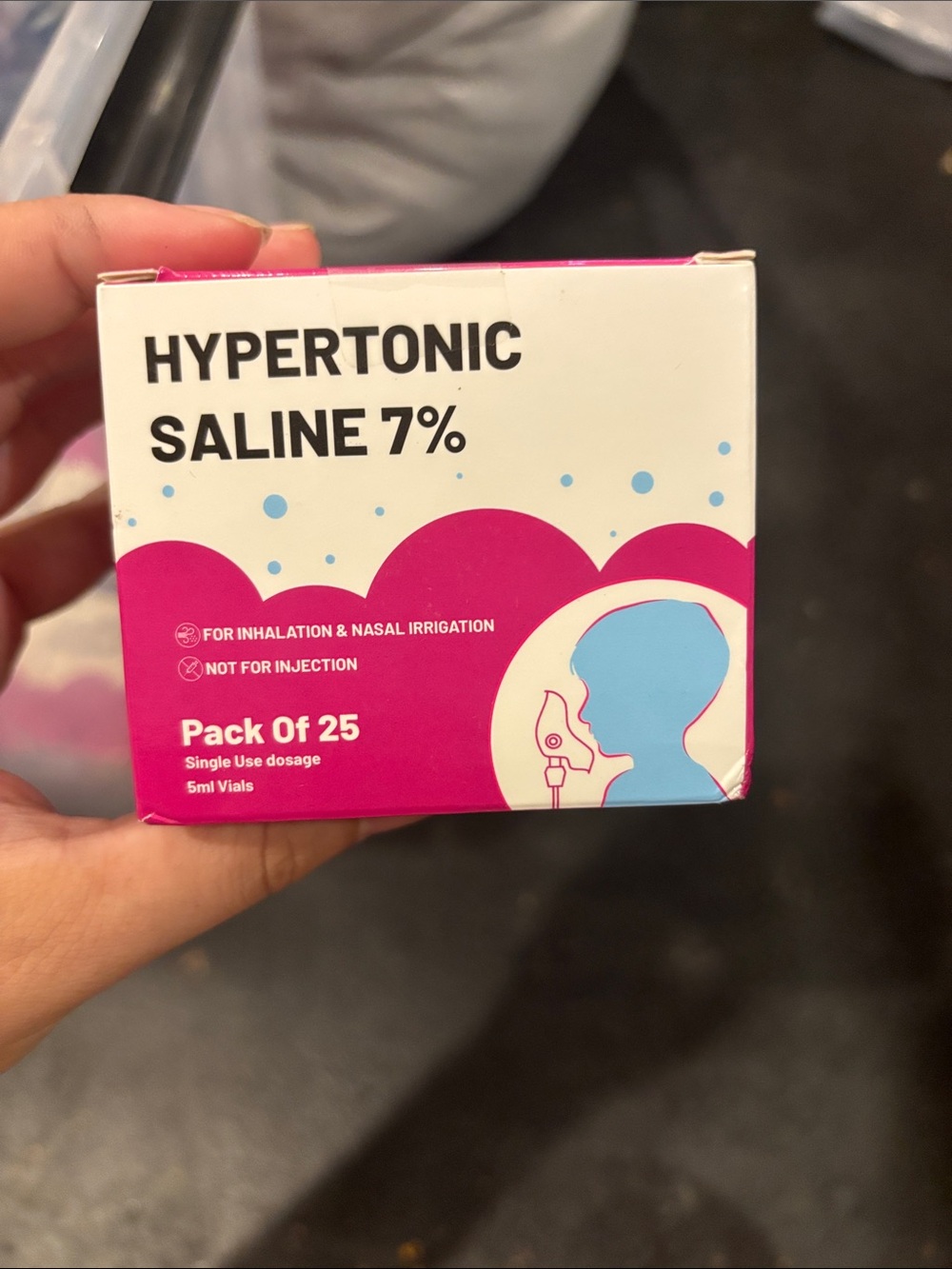 Hypertonic Saline 7% Single-Use Nasal & Inhalation Vials - Pink